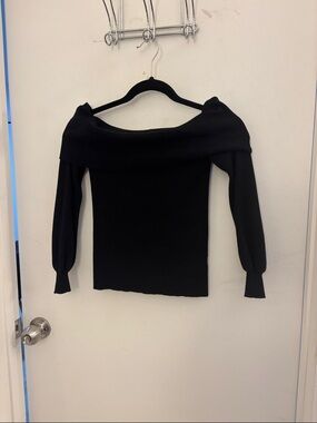 Forever 21 Black Off-The-Shoulder Knit Sweater